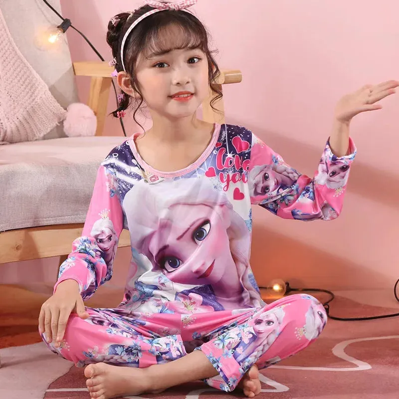 Cartoon Print Silk Pajama