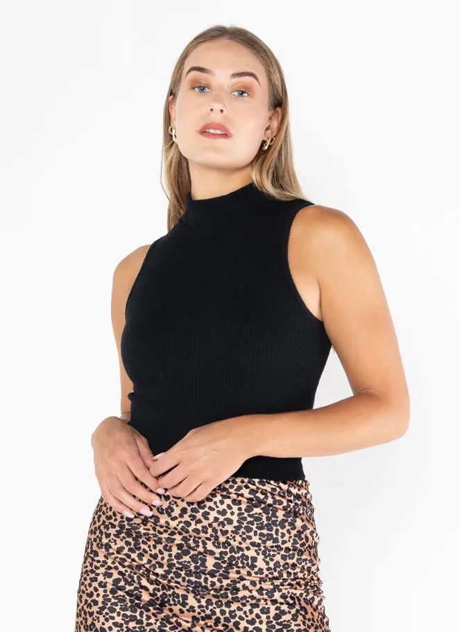 CCT Bamboo Rib S/less Mockneck