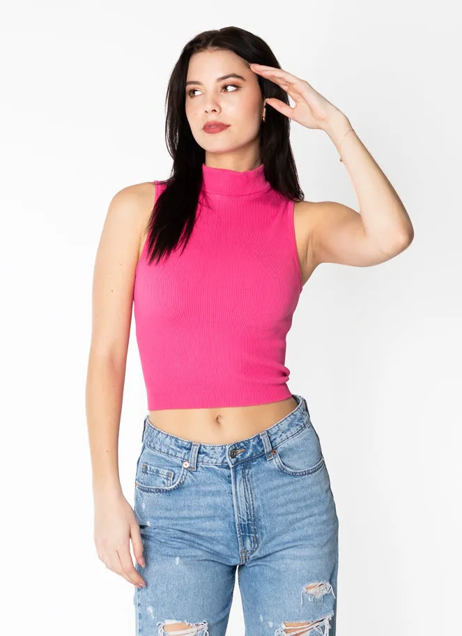 CCT Bamboo Rib S/less Mockneck