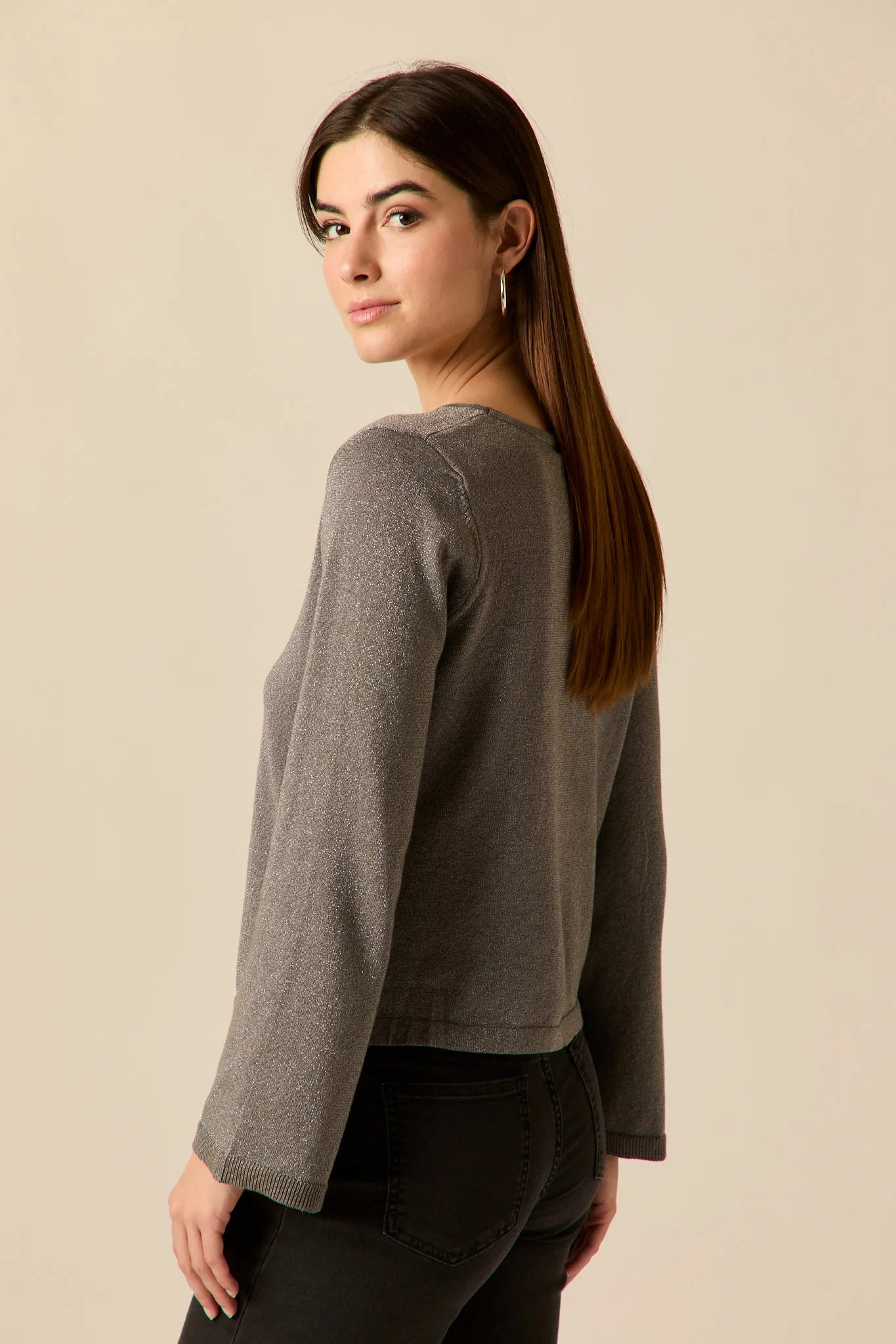Chaqueta lazos lurex gris