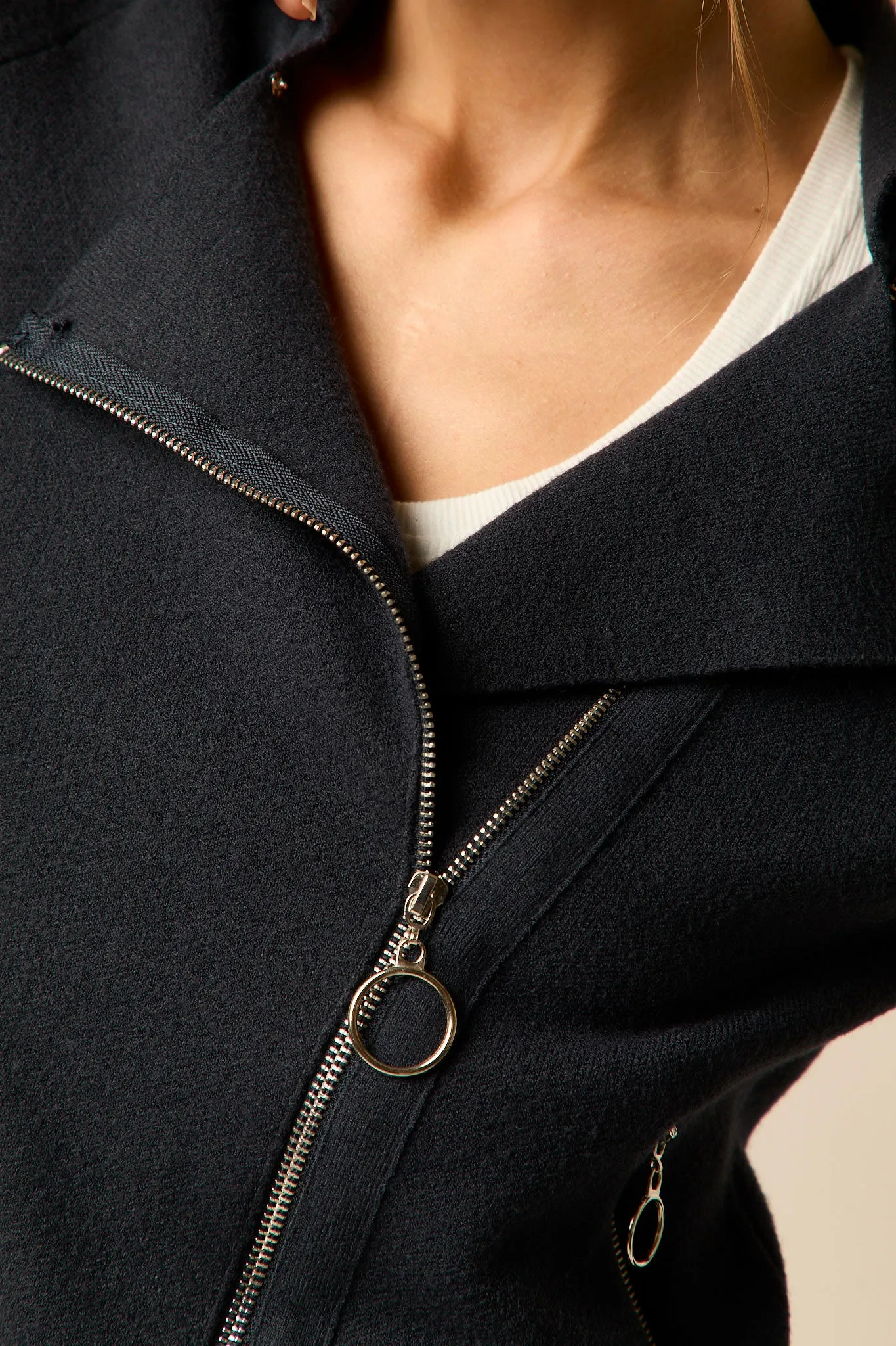 Chaqueta perfecto de punto azul marino