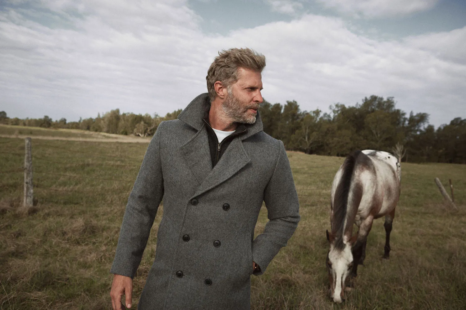 Charcoal Suri Pea Coat