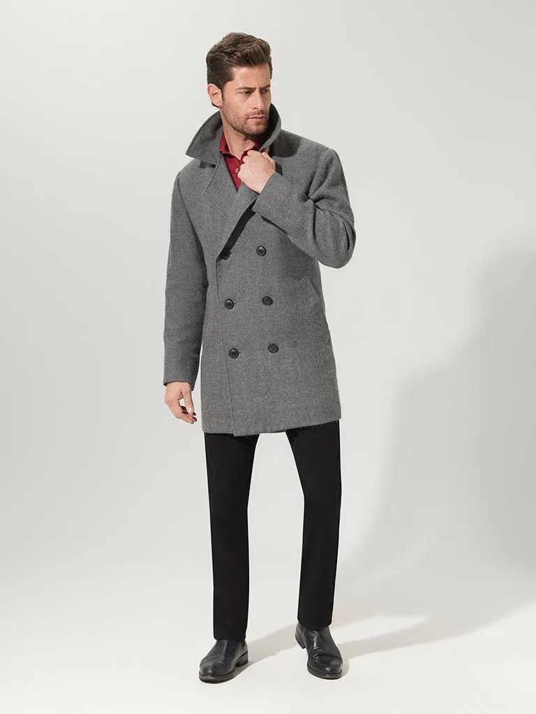 Charcoal Suri Pea Coat