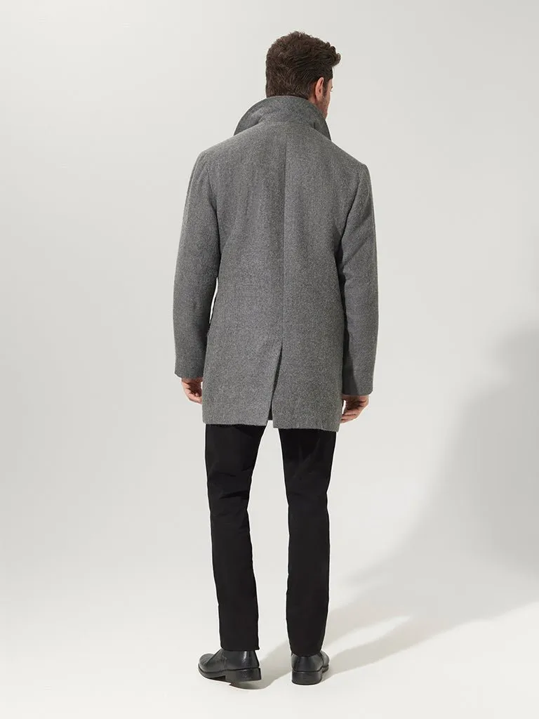 Charcoal Suri Pea Coat
