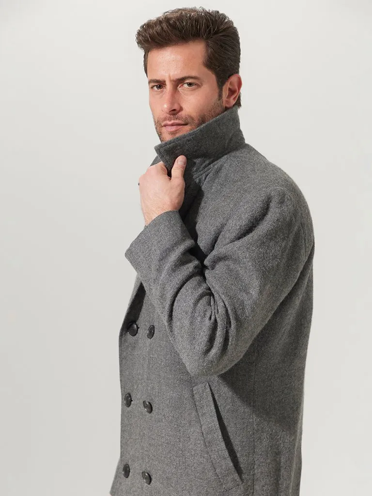 Charcoal Suri Pea Coat