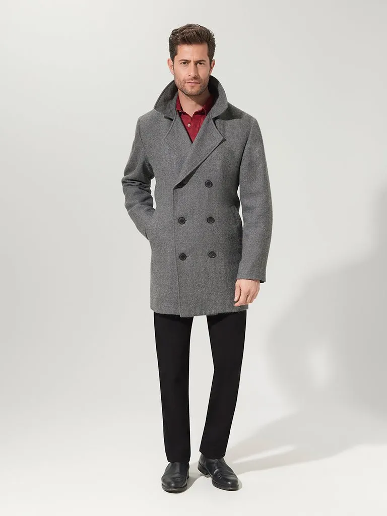 Charcoal Suri Pea Coat