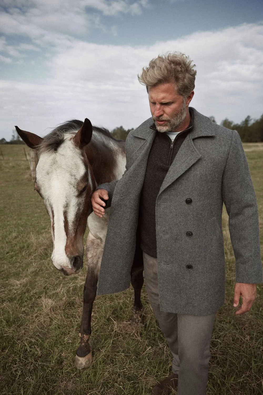 Charcoal Suri Pea Coat