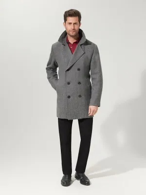 Charcoal Suri Pea Coat