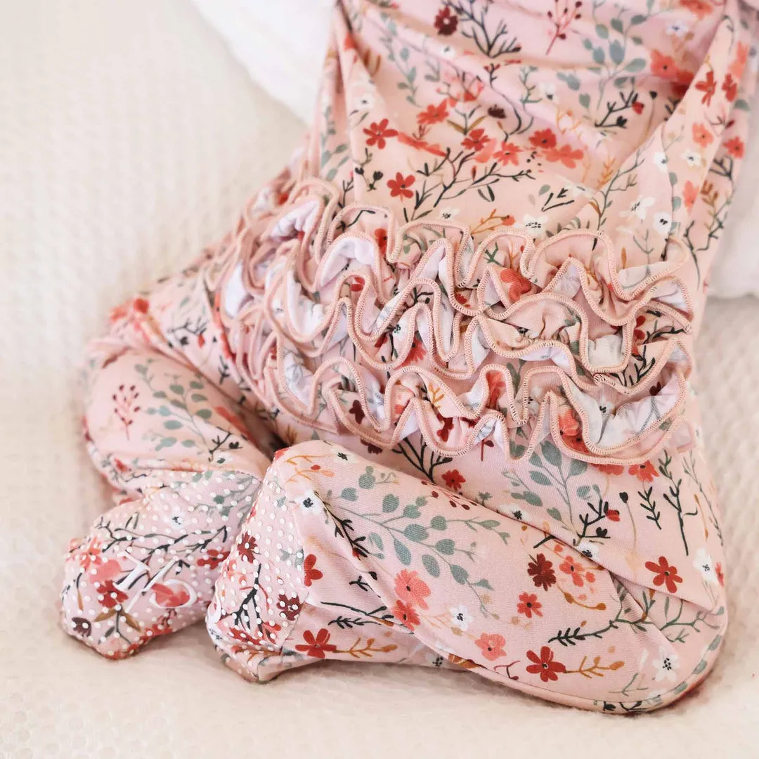 CL Ruffle Zipper Footie | Autumn Blooms