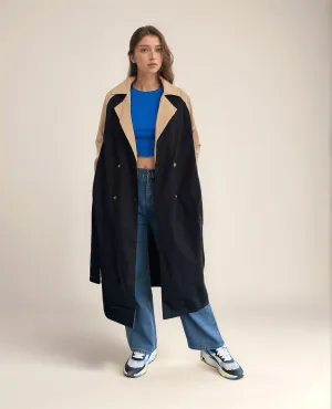 Color Block Trench Coat