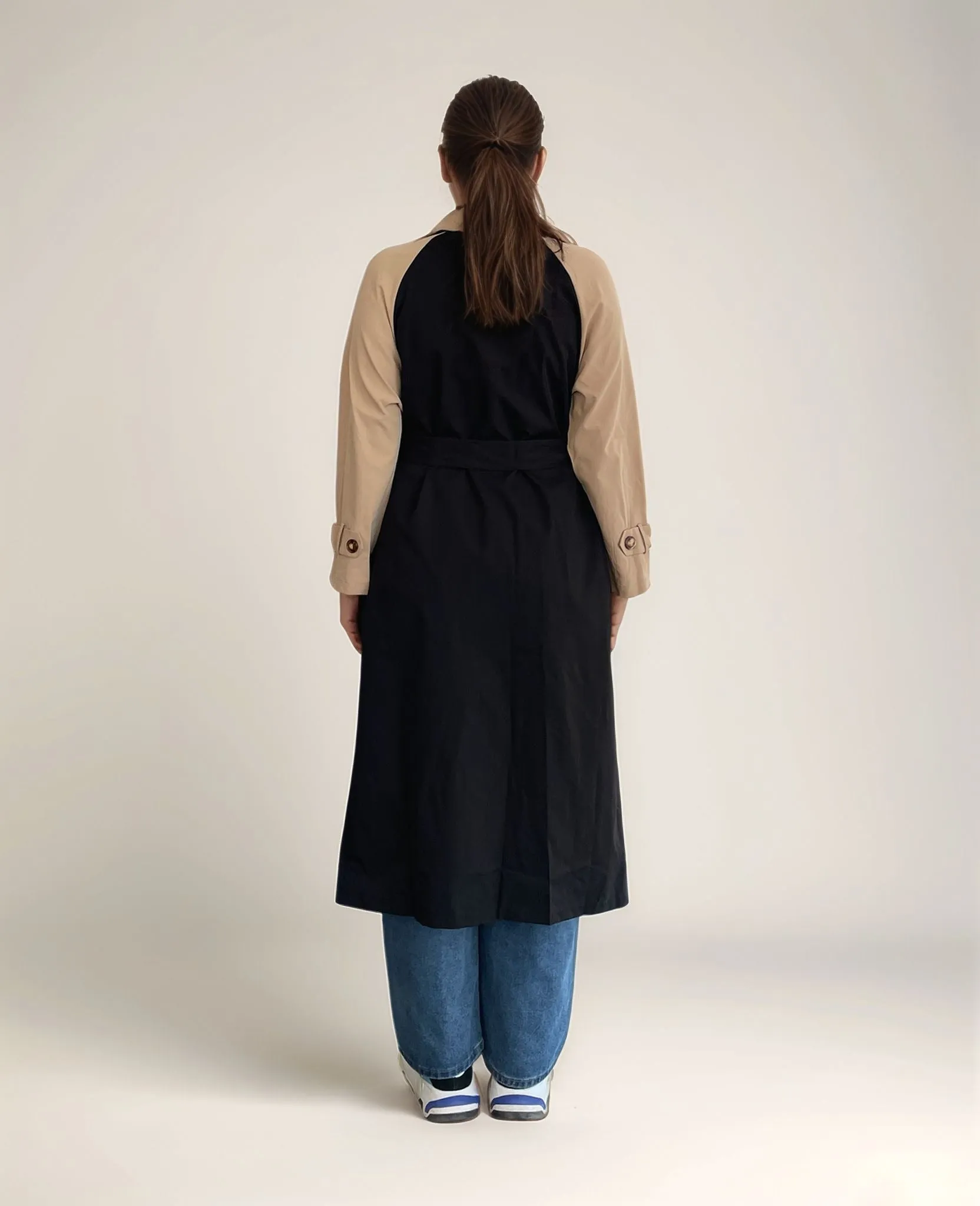 Color Block Trench Coat