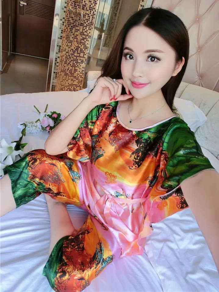 Colorful Kimono Top PJ Set