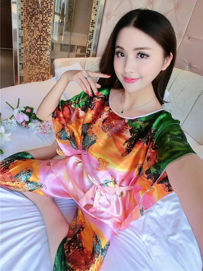 Colorful Kimono Top PJ Set