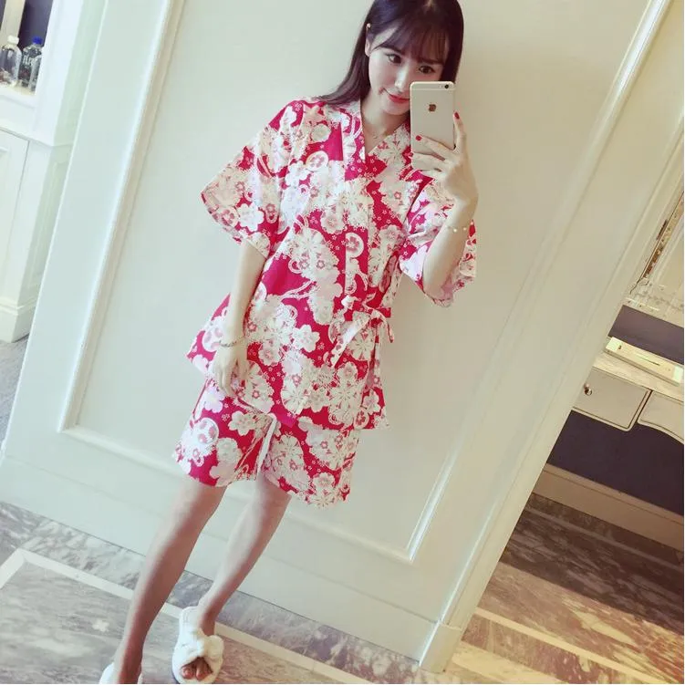 Comfy Floral Print Bath Robe