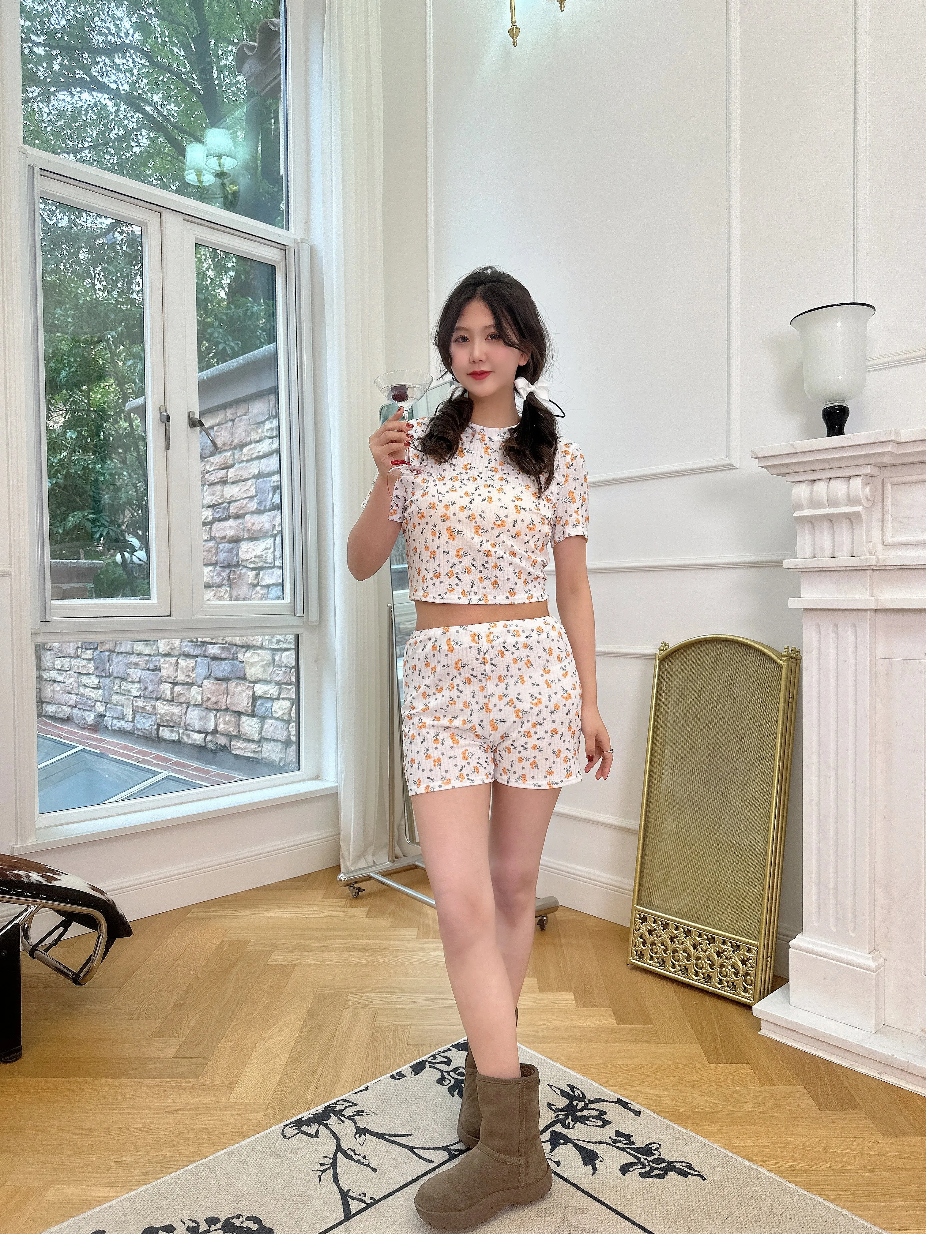 Coquette Floral Daisy Pajama Set