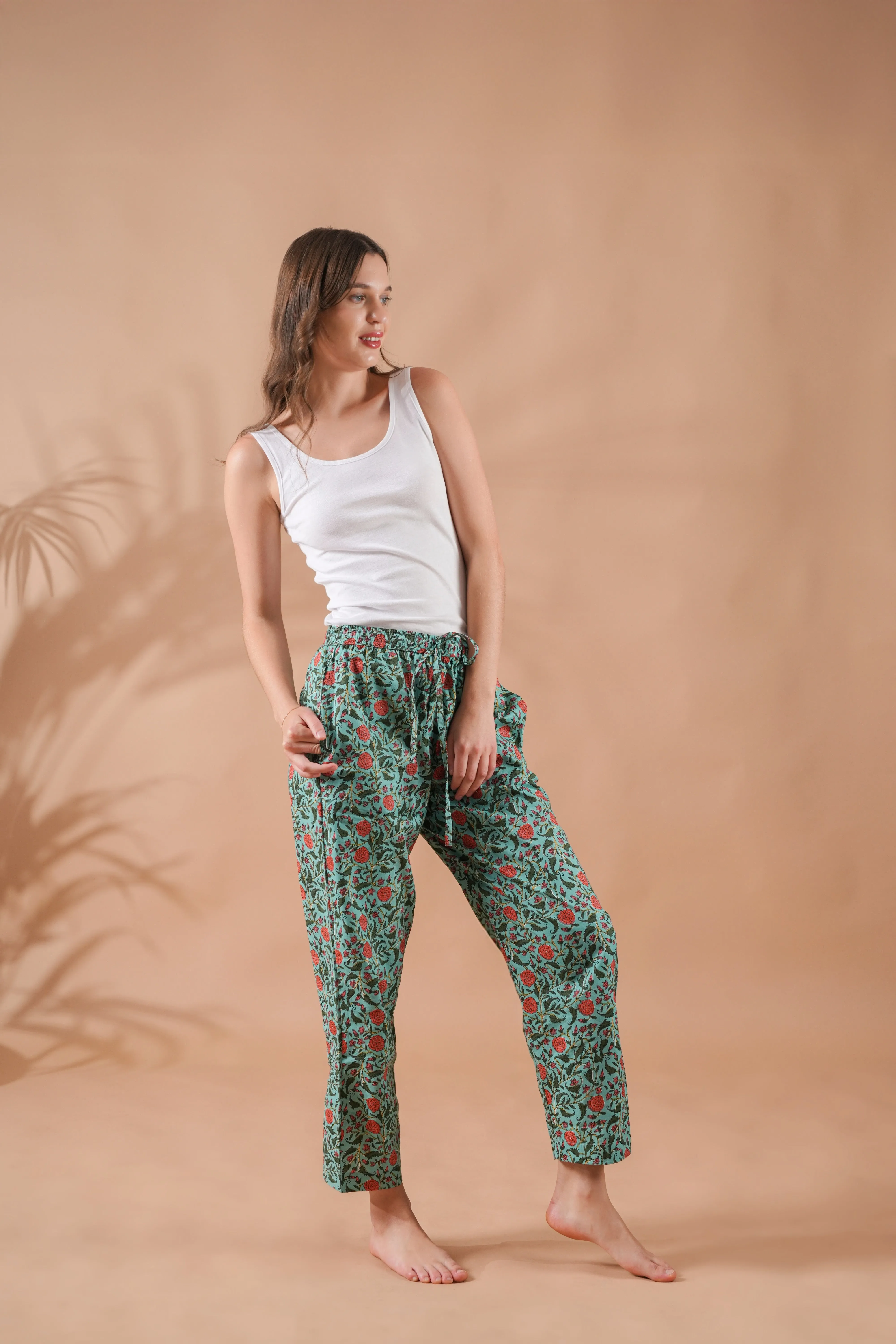 Cotton Pajama Pants Women - Peachy Meadow