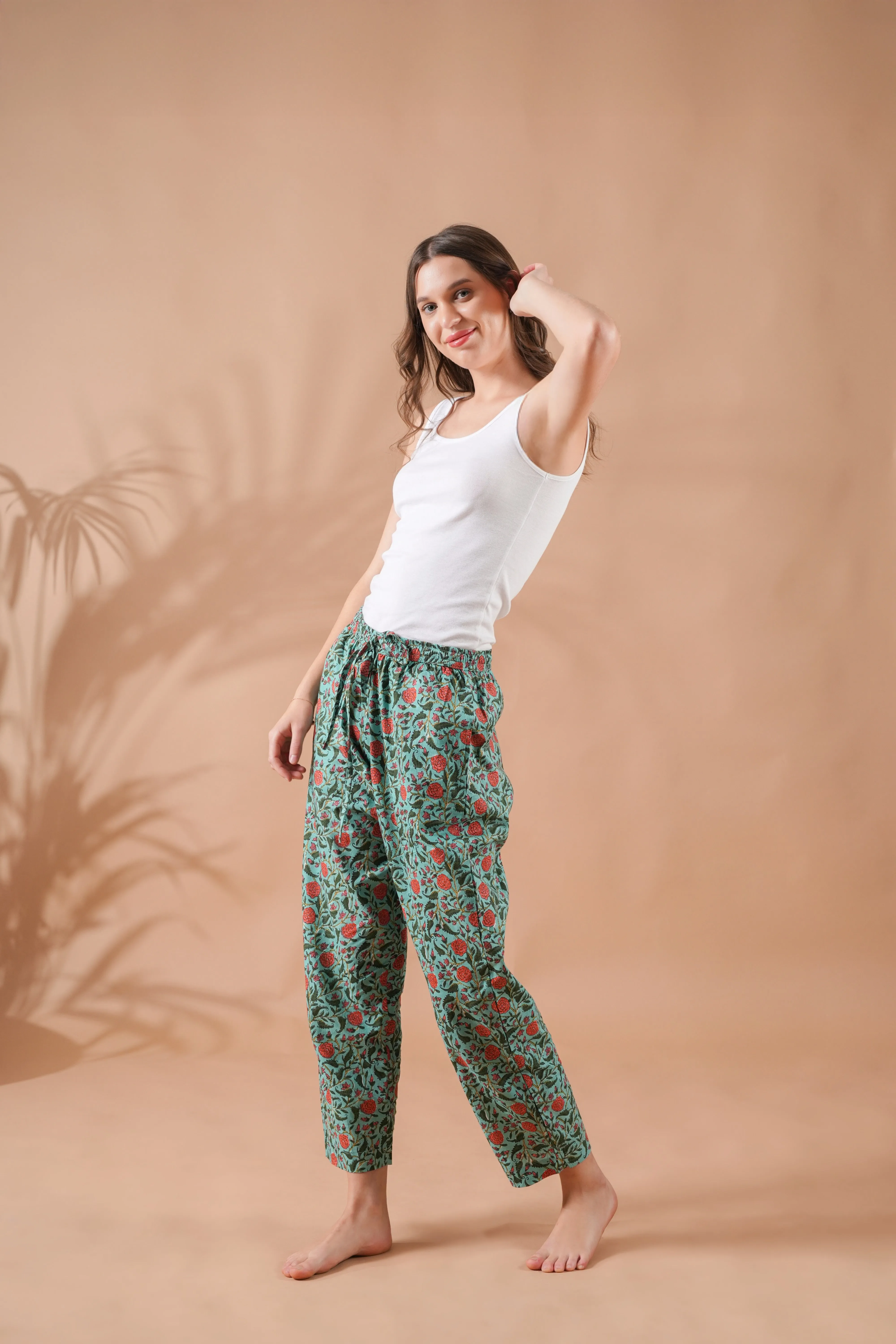 Cotton Pajama Pants Women - Peachy Meadow