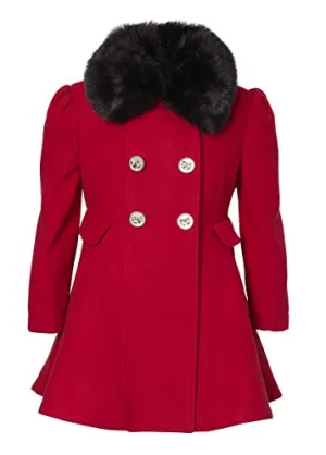 Cremson Girls' Wool Look Pea Coat