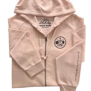 Crest Zip-up Hoodie SOFT CORAL - your choice of saying