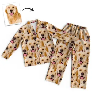 Custom Pet Photo Face Long Sleeve Pajama Set