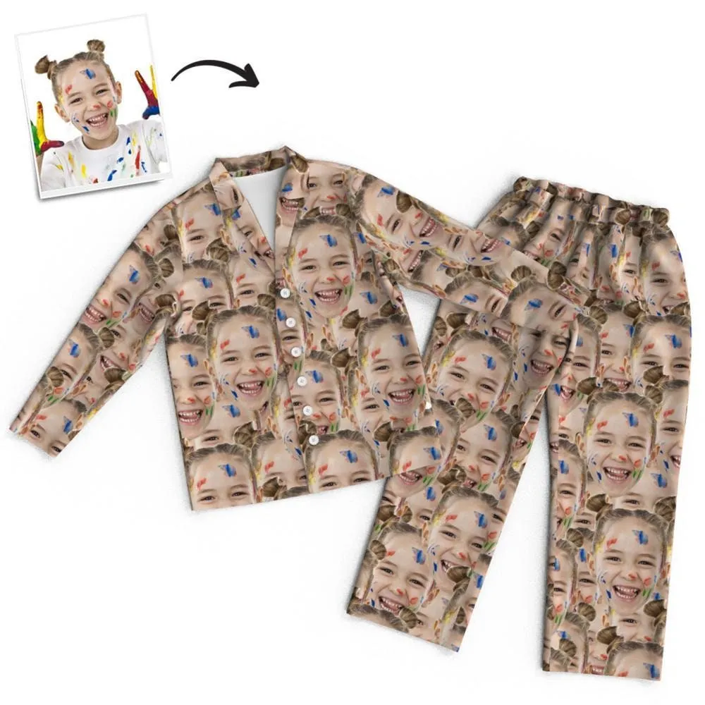 Custom Pet Photo Face Long Sleeve Pajama Set