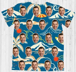 Custom Photo Face T Shirt Beach Print