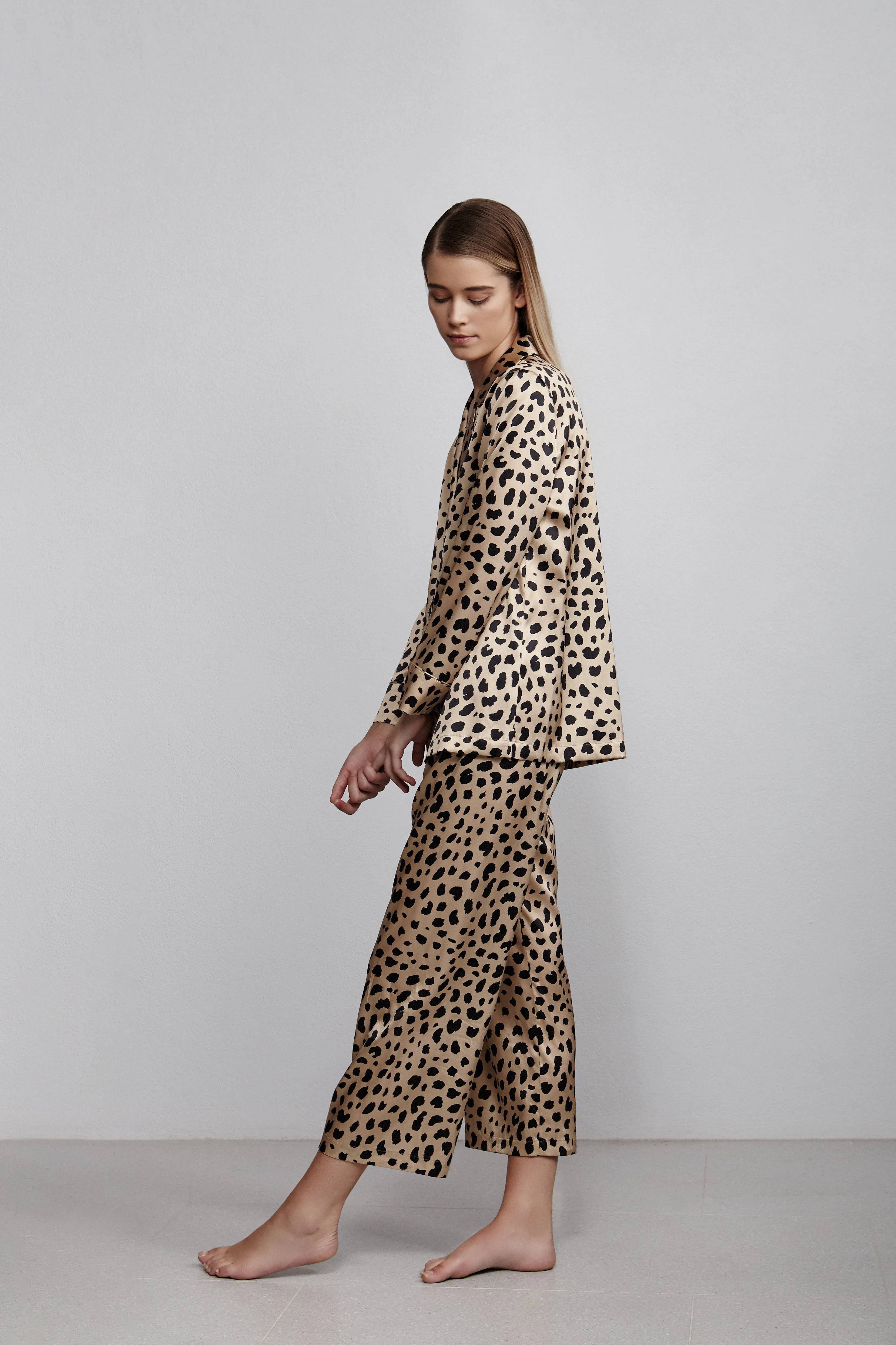 double breasted l/slv top, leopard