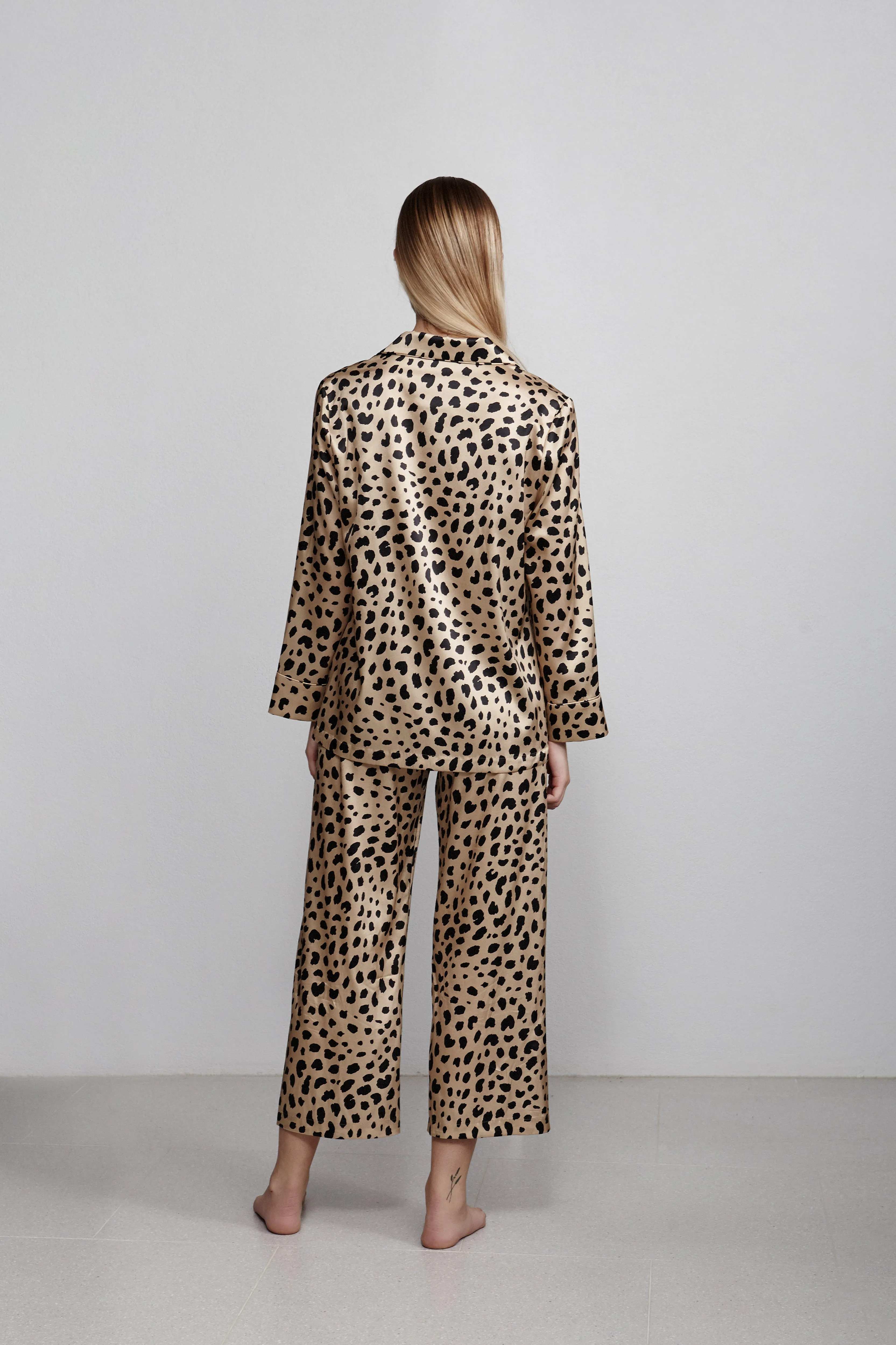 double breasted l/slv top, leopard