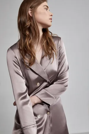 double breasted robe, smoke