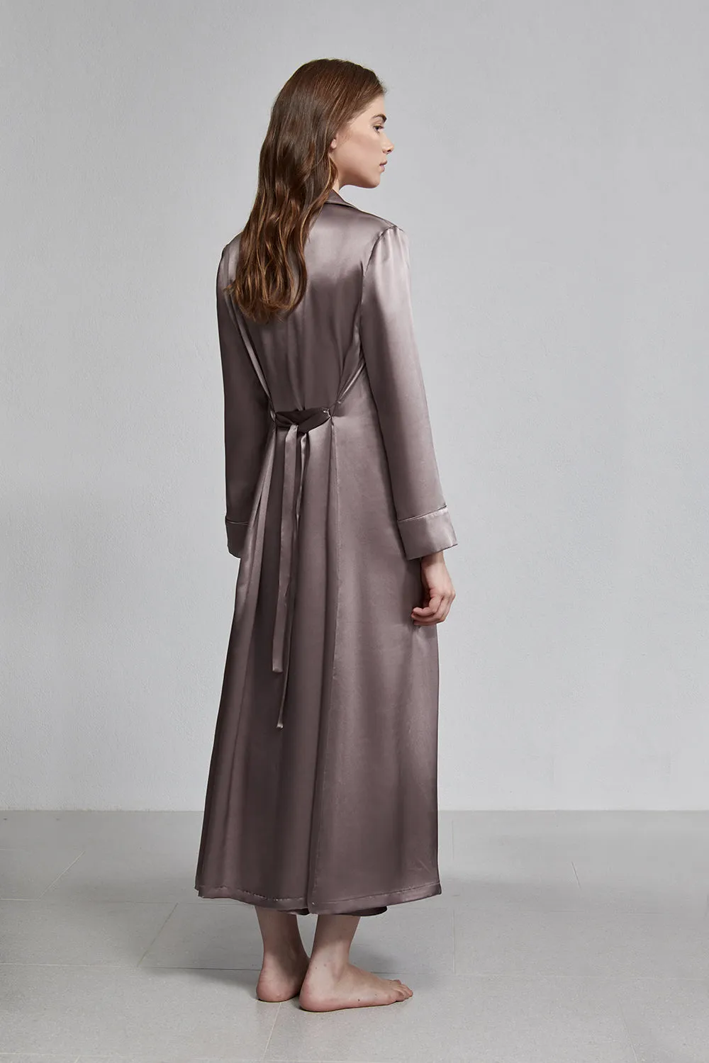 double breasted robe, smoke