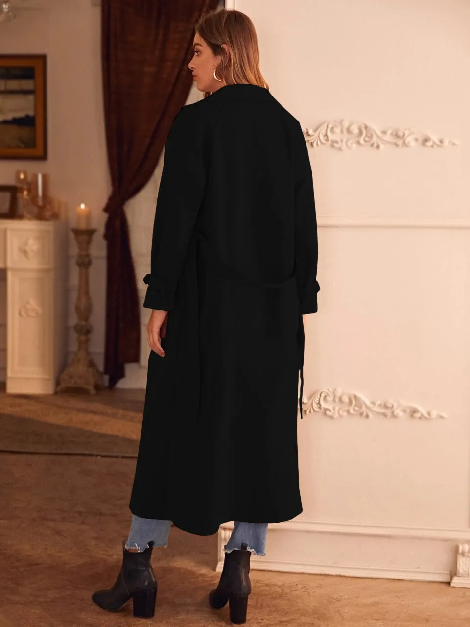 Double Breasted without Belt Trench Coat (CLEARANCE SALE