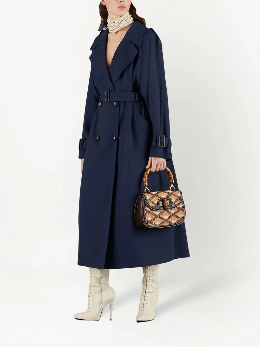 Double-Breasted Wool Trench Coat