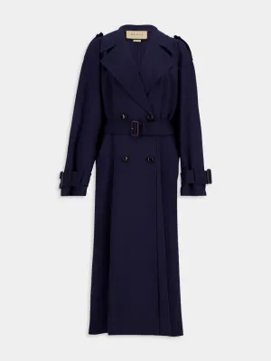 Double-Breasted Wool Trench Coat