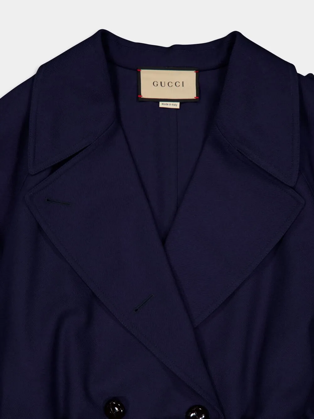 Double-Breasted Wool Trench Coat