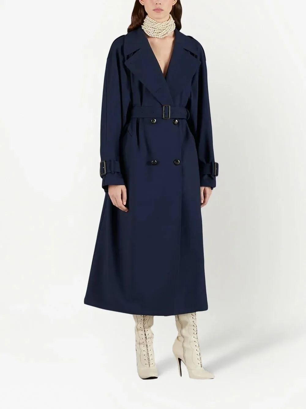 Double-Breasted Wool Trench Coat