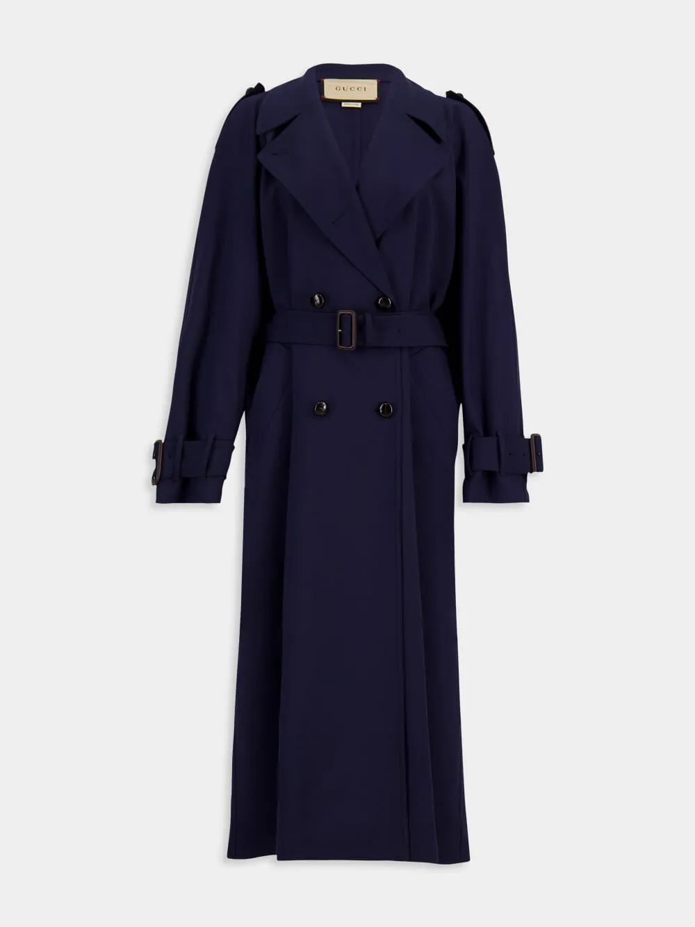 Double-Breasted Wool Trench Coat