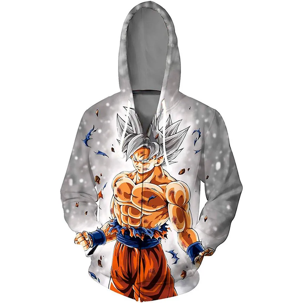 Dragon Ball Z Men Women Hoodies 2019 Fashion Streetwear Hooded Jacket Sweatshirt Cosplay Zipper Men Hoodie
