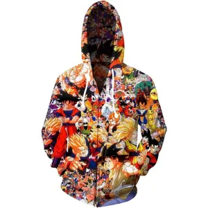 Dragon Ball Z Men Women Hoodies 2019 Fashion Streetwear Hooded Jacket Sweatshirt Cosplay Zipper Men Hoodie
