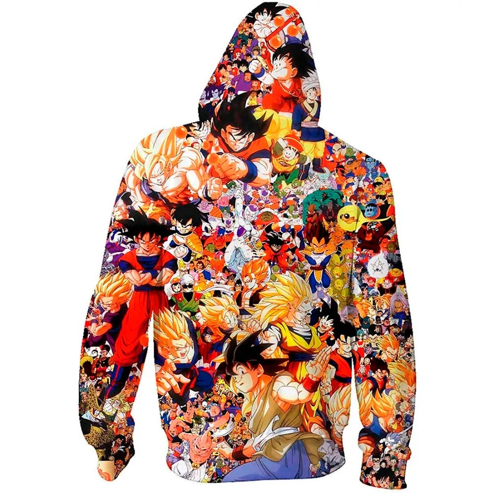 Dragon Ball Z Men Women Hoodies 2019 Fashion Streetwear Hooded Jacket Sweatshirt Cosplay Zipper Men Hoodie