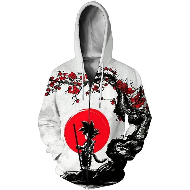 Dragon Ball Z Men Women Hoodies 2019 Fashion Streetwear Hooded Jacket Sweatshirt Cosplay Zipper Men Hoodie