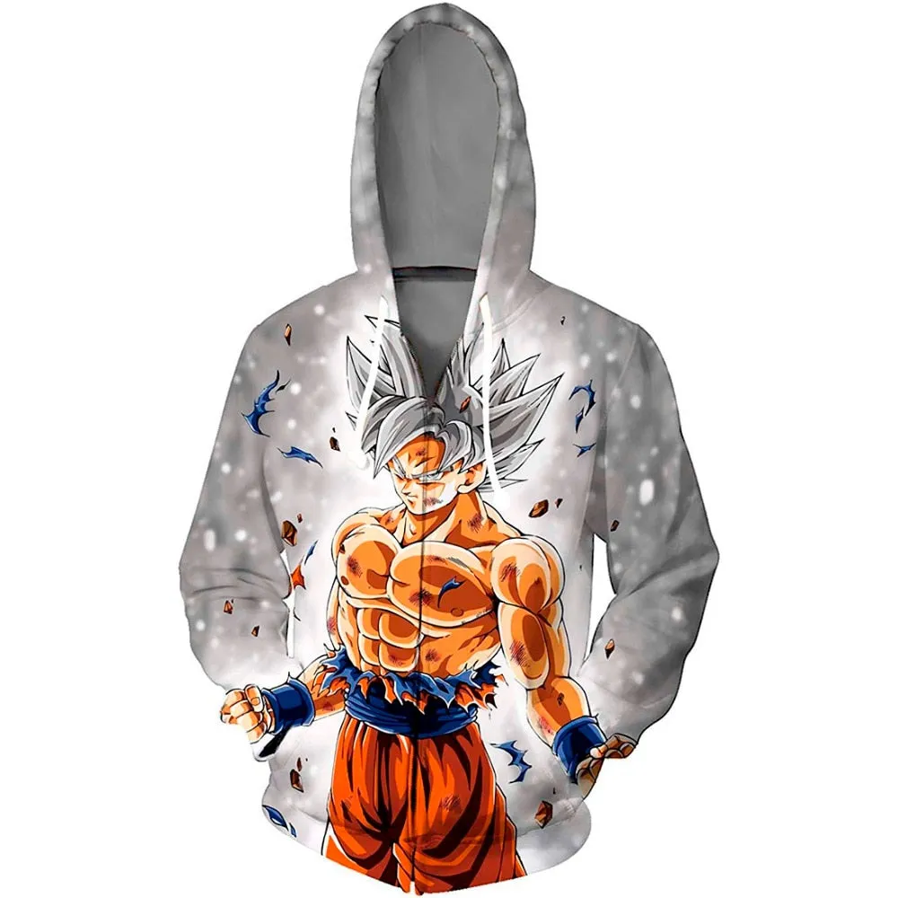 Dragon Ball Z Men Women Hoodies 2019 Fashion Streetwear Hooded Jacket Sweatshirt Cosplay Zipper Men Hoodie