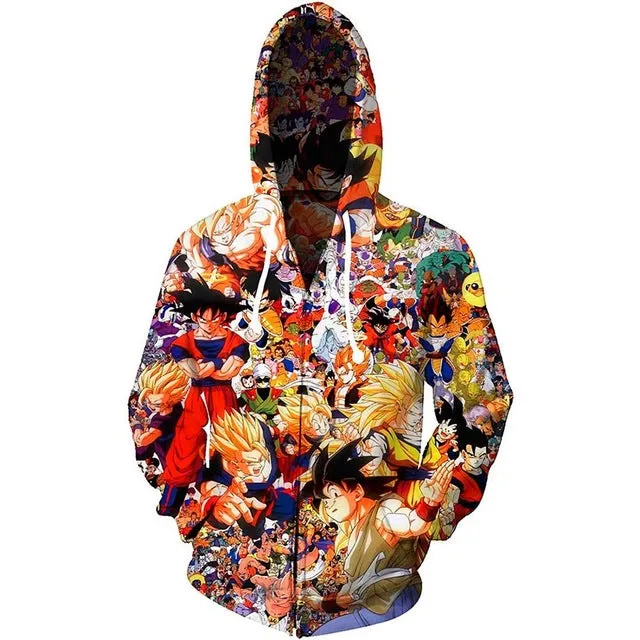 Dragon Ball Z Men Women Hoodies 2019 Fashion Streetwear Hooded Jacket Sweatshirt Cosplay Zipper Men Hoodie