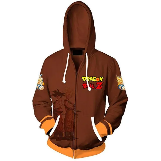Dragon Ball Z Men Women Hoodies 2019 Fashion Streetwear Hooded Jacket Sweatshirt Cosplay Zipper Men Hoodie