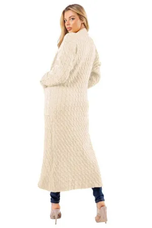 Elegant Cream Maxi Cardigan for Plus Sizes