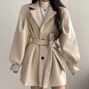 Elegant Women's Belted Wrap Jacket