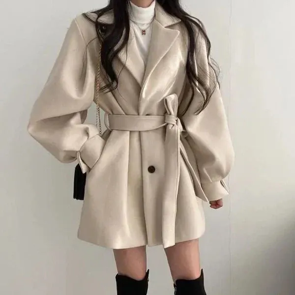 Elegant Women's Belted Wrap Jacket