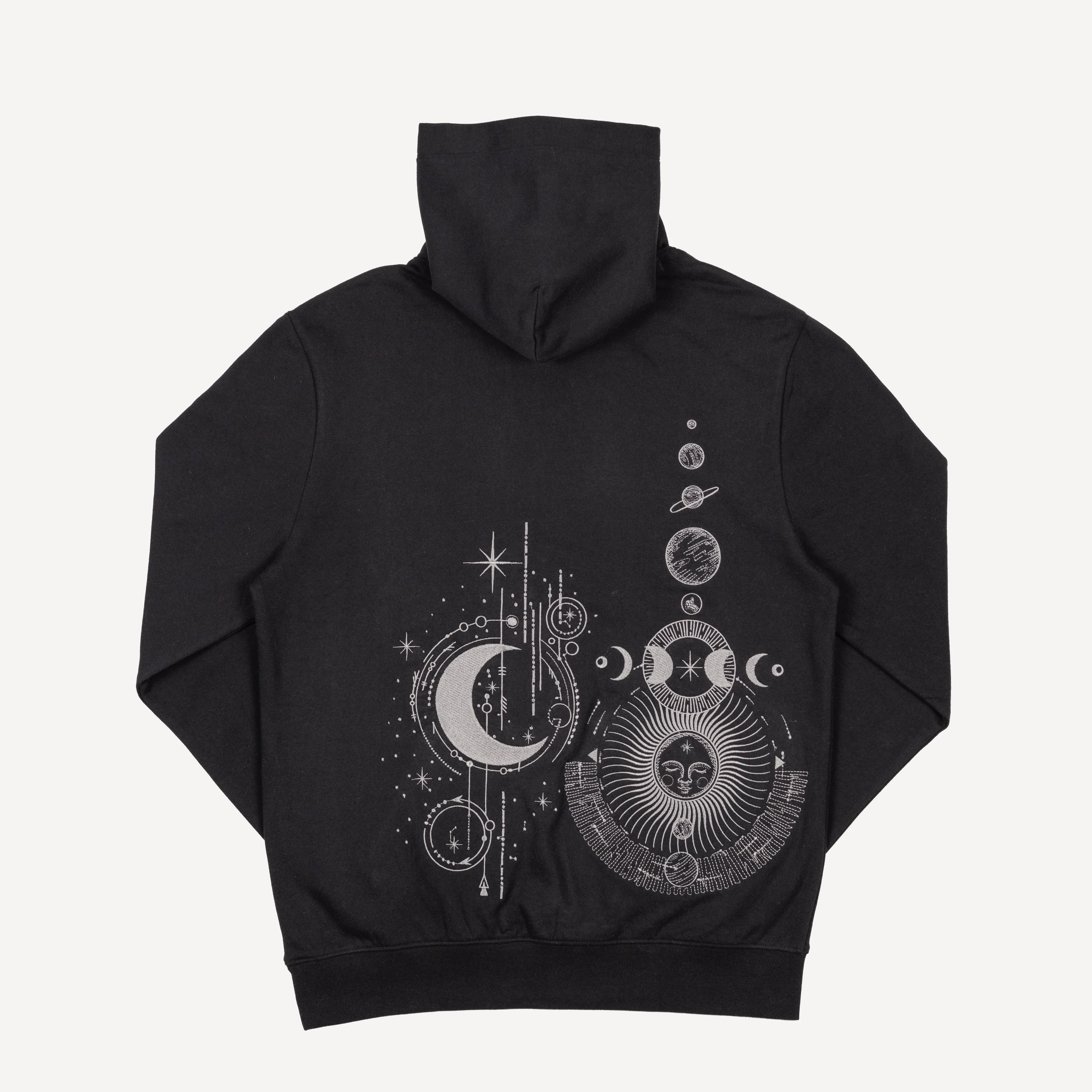 Embroidered Back Hoodie - Black / Celestial