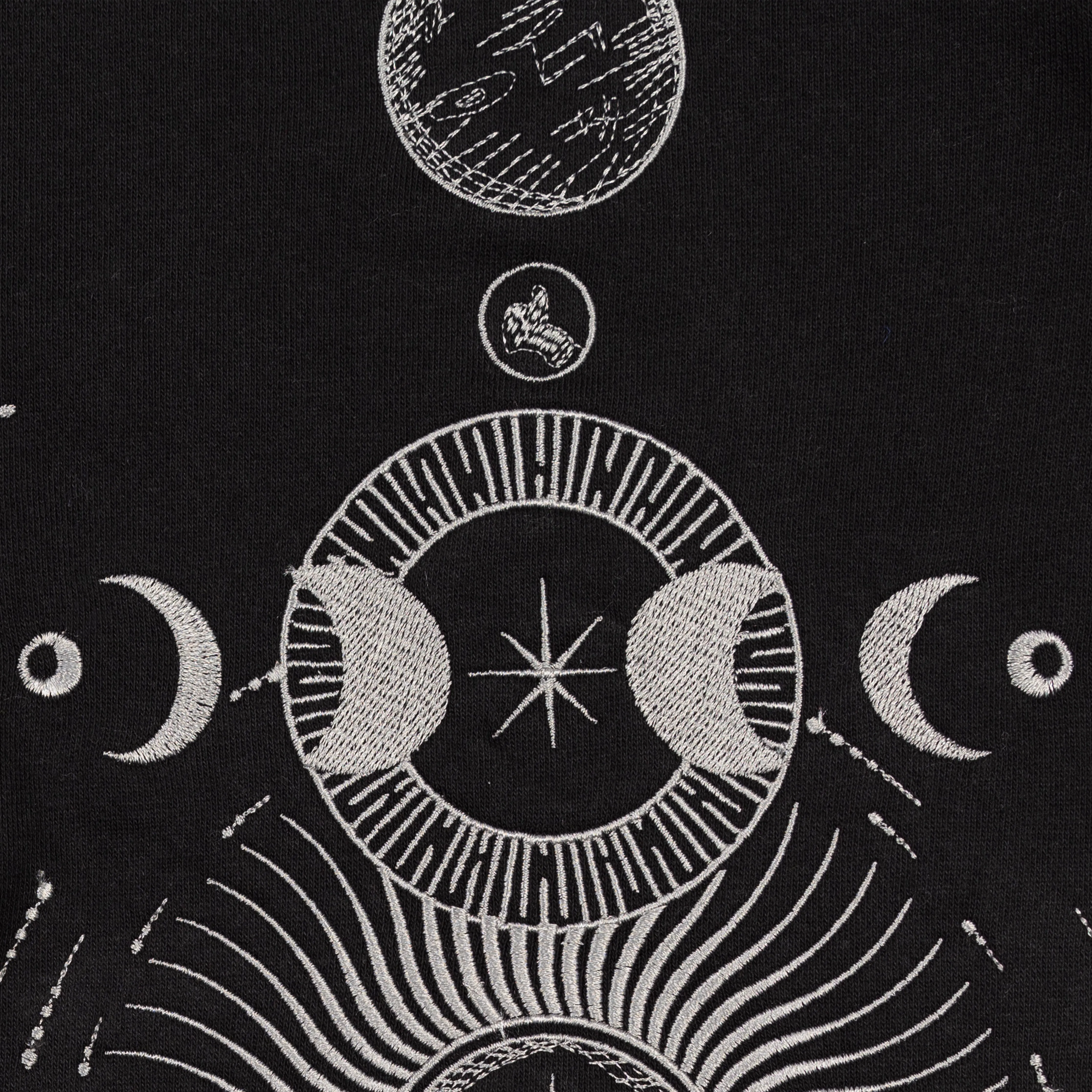 Embroidered Back Hoodie - Black / Celestial