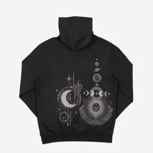 Embroidered Back Hoodie - Black / Celestial