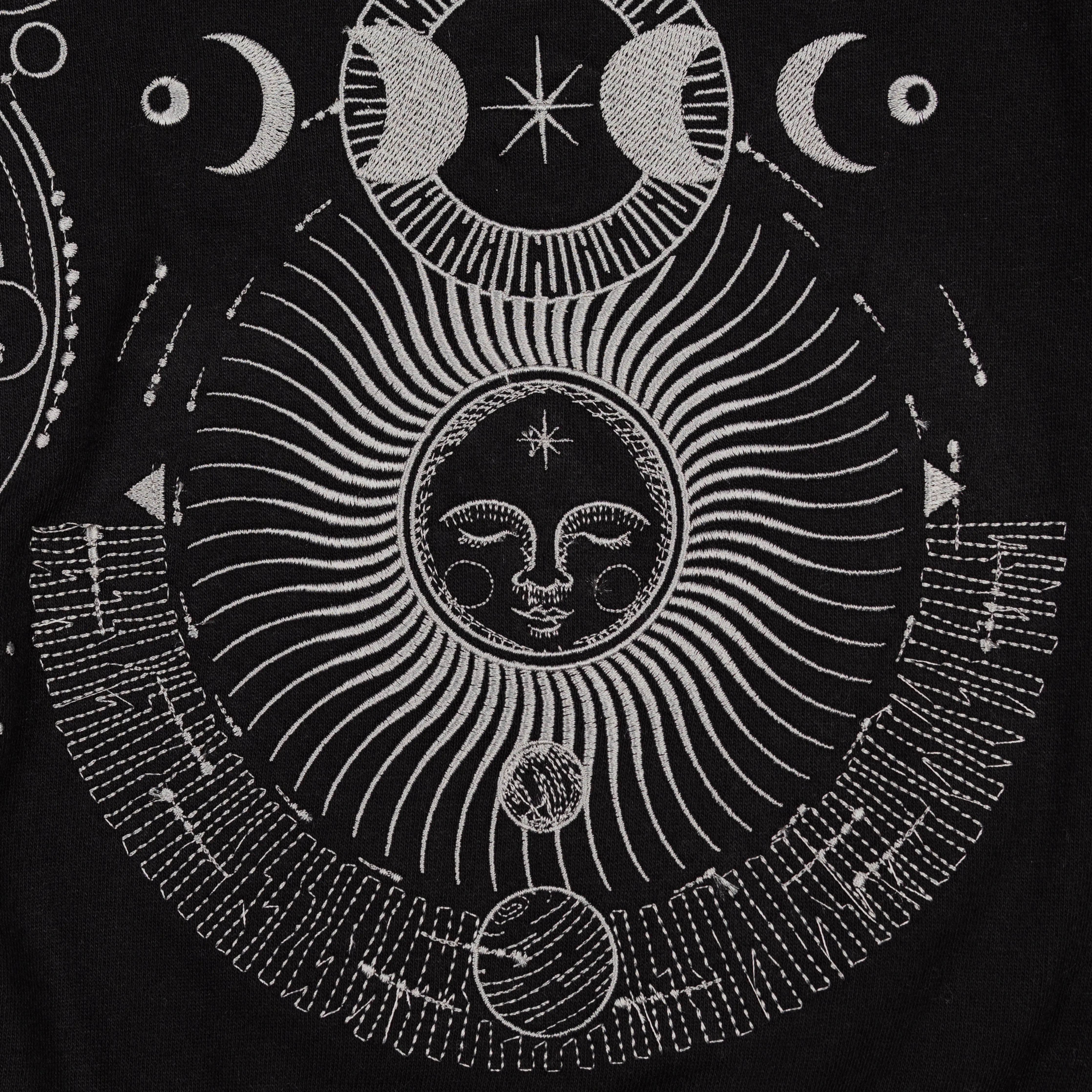 Embroidered Back Hoodie - Black / Celestial